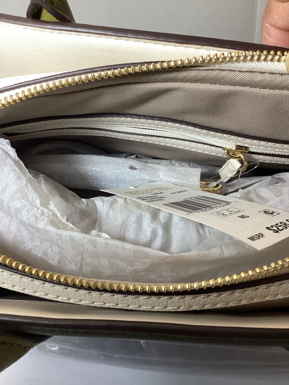 Michael Kors Laila Medium Color-Block Leather Satchel Handbag - Picture 10 of 10